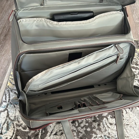 Lodis Carry On Computer Travel Bag 100% Genuine European Leather - Picture 8 of 11